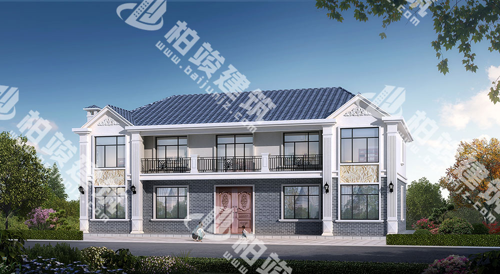 農(nóng)村二層簡(jiǎn)歐風(fēng)別墅設(shè)計(jì)圖，內(nèi)部11室，帶備用房