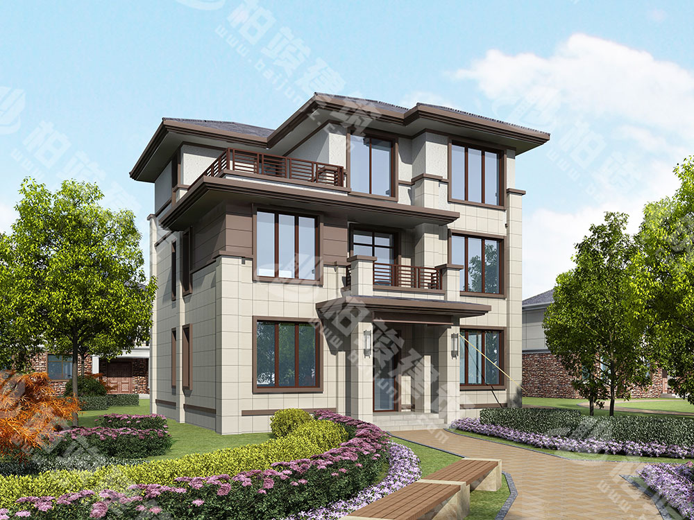 農(nóng)村三層自建房設(shè)計圖，優(yōu)雅新中式風格，小占地大面積