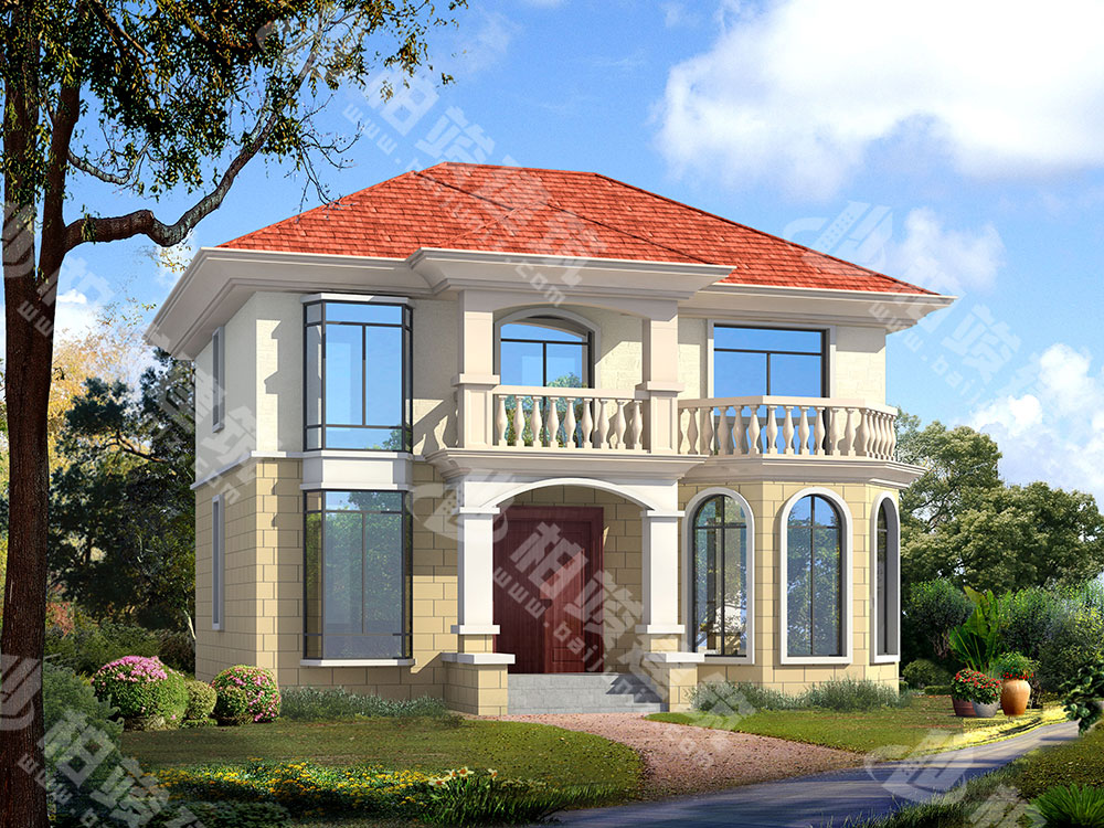 農(nóng)村自建房設(shè)計圖，二層簡歐風(fēng)格，5室2廳4衛(wèi)，布局合理實用