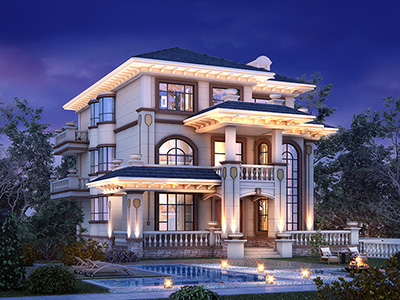 農(nóng)村配電梯房建筑圖紙，三層中式豪奢，定格優(yōu)雅藝墅生活