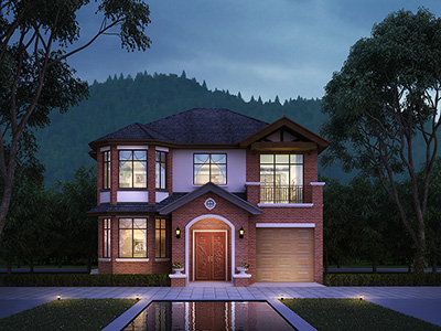 二層美式鄉(xiāng)墅，小小造價(jià)筑成大大別墅！