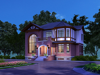 農(nóng)村英式別墅設(shè)計圖，帶地下室，奢華氣派倍有面！