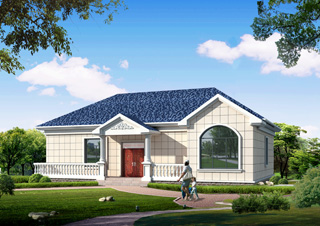 全村的房子中有一道靚麗的風(fēng)景線，淡藍色的屋頂實在賞心悅目！