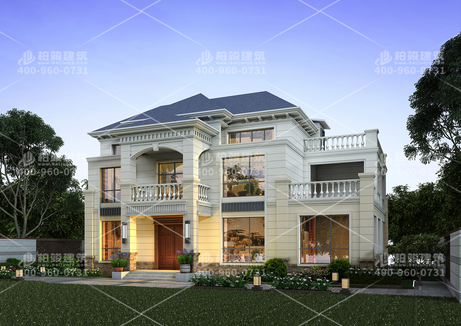 100平三層別墅，空間不大卻大氣飽滿。