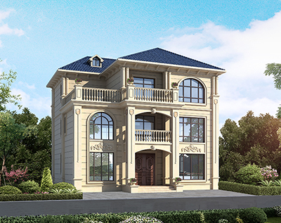 三層鄉(xiāng)村房屋設(shè)計(jì)圖，青山綠水好別墅。