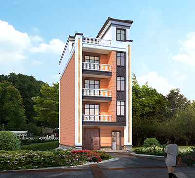 五層別墅外觀效果圖，獨(dú)棟別墅。