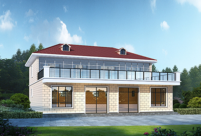 二層中式風(fēng)格房屋設(shè)計(jì)圖，老少皆宜的房屋。