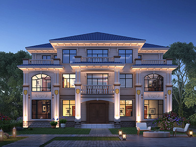 三層房屋設(shè)計圖，帶烤火房。