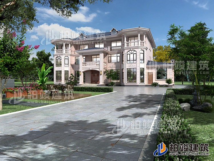 三層豪華大氣歐式別墅設計圖，雙客廳