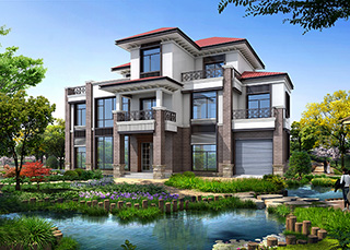 農(nóng)村三層樓房設(shè)計(jì)圖三層別墅圖片，占地面積188平米