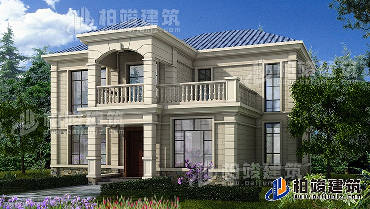 農(nóng)村二層小別墅，簡(jiǎn)歐風(fēng)格實(shí)用美觀別墅設(shè)計(jì)圖BZ243-簡(jiǎn)歐風(fēng)格