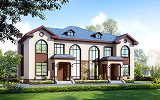 二層雙拼簡約復式兄弟別墅設計圖，非常適合農(nóng)村倆兄弟