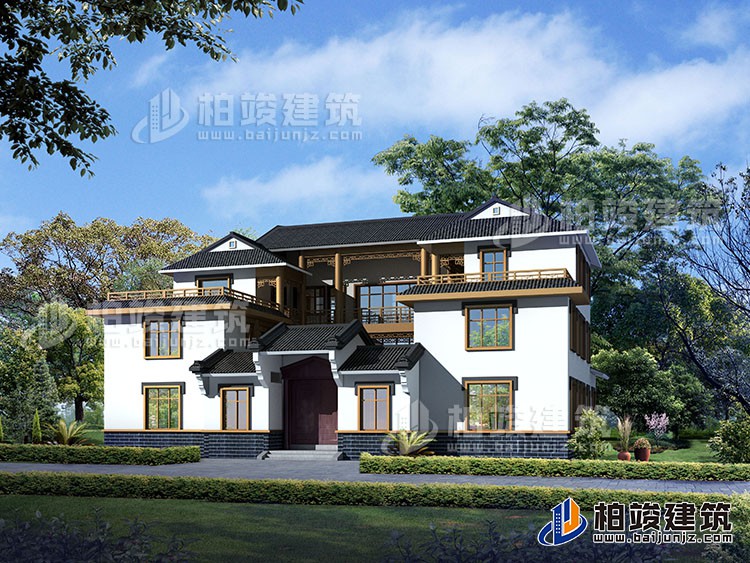 豪華新中式四合院別墅設(shè)計(jì)圖、施工圖 造價(jià)40萬(wàn)BZ354-新中式風(fēng)格