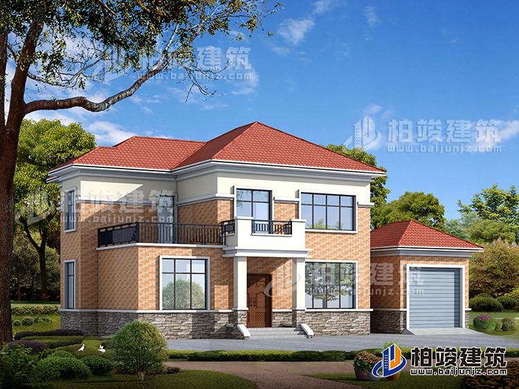 農(nóng)村房屋設計圖紙及效果圖大全 占地129平方簡單質(zhì)樸BZ273-簡歐風格