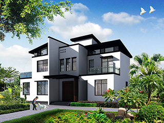 新中式二層別墅設(shè)計(jì)施工圖，占地120平米左右