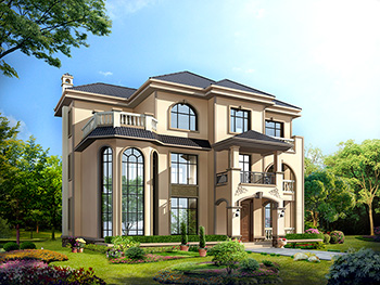 豪華三層別墅設(shè)計(jì)圖紙（含效果圖），歐式風(fēng)格設(shè)計(jì)圖紙