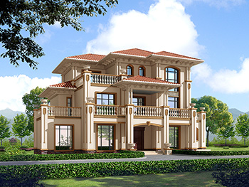 三層歐式豪華別墅設(shè)計(jì)方案，全套圖紙+效果圖