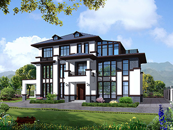 新中式復(fù)式三層別墅設(shè)計(jì)圖紙，最美的新中式別墅 帶車庫