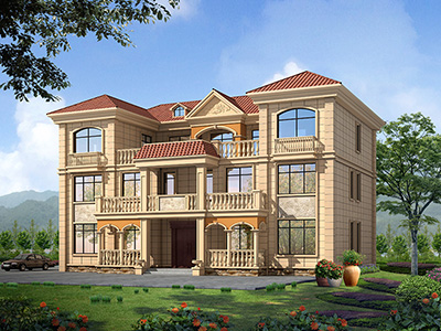 三層雙拼農(nóng)村房屋設(shè)計(jì)圖紙，全套施工圖及效果圖