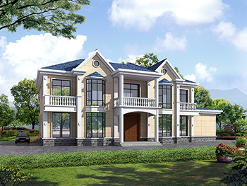 農(nóng)村30萬別墅款式二層自建房設(shè)計(jì)圖，外觀簡(jiǎn)約大氣