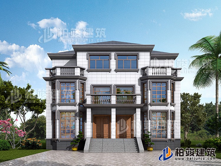 三層雙拼別墅設(shè)計(jì)圖紙及效果圖 造價(jià)40萬BZ315-簡(jiǎn)歐風(fēng)格