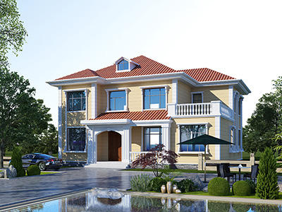 農(nóng)村二層小洋樓設(shè)計(jì)圖，帶外觀效果圖，外觀新穎，漂亮