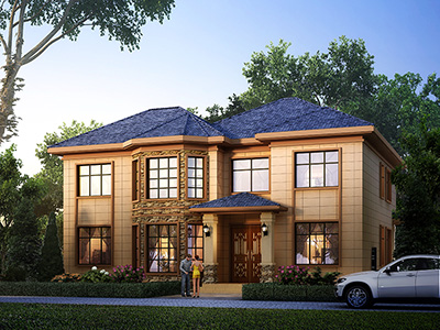 農(nóng)村25萬(wàn)別墅款式二層自建房設(shè)計(jì)圖，外觀簡(jiǎn)約大氣