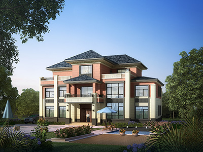 新中式農(nóng)村自建三層樓房設(shè)計(jì)圖紙，外觀簡單大方