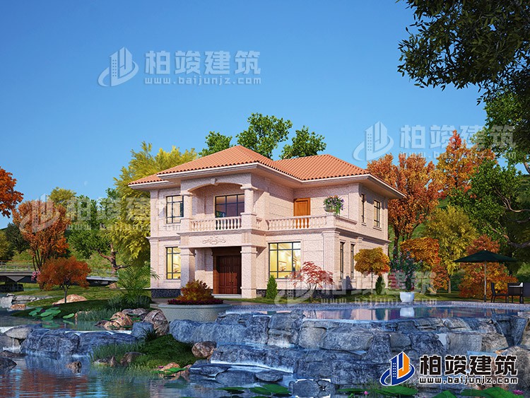 經(jīng)典戶型二層農(nóng)村小別墅設計圖，造價25萬內(nèi)BZ2512-簡歐風格