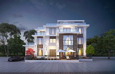 三層現(xiàn)代風(fēng)格別墅設(shè)計(jì)圖 造價(jià)55萬(wàn)