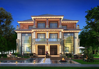 中式三層雙拼別墅圖紙設(shè)計圖 18X13米