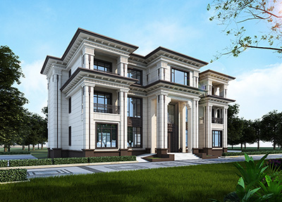 三層新中式農(nóng)村自建別墅設計